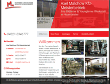 Tablet Screenshot of kfz-malchow.de